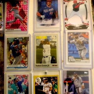 9 LOT OF 3 JUAN SOTO CARDS, 2 GUERRERO JR ROOKIES, & 4 FERNANDO TATIS CARDS-$$$